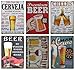 Quan Beer Retro Tin Metal Sign for Home Decoration 6pcs 30cm20cm (7.8711.81inch)