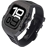 DGYSG Luxury Carbon Fiber Case with FKM Band Compatible for Apple Watch 11/10 46mm, Rugged Military Protective Cover Heavy Duty Tactical Protection for Men iWatch