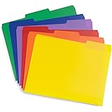 Blue Summit Supplies Plastic File Folders, 1/3 Cut Tab, Heavy Duty Multi Colored Poly Folders, Letter Size, 30 Pack
