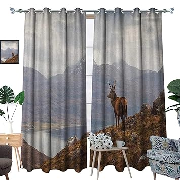 Amazon Com Warm Family Deer Blackout Window Curtain Wild Stag
