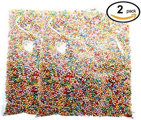 Styrofoam Balls, Waykino 0.1-0.18 Inches Mini Colorful DIY Arts Crafts Supplies Fits For Stick to Slime (25000 Foam Balls, 2-Pack)