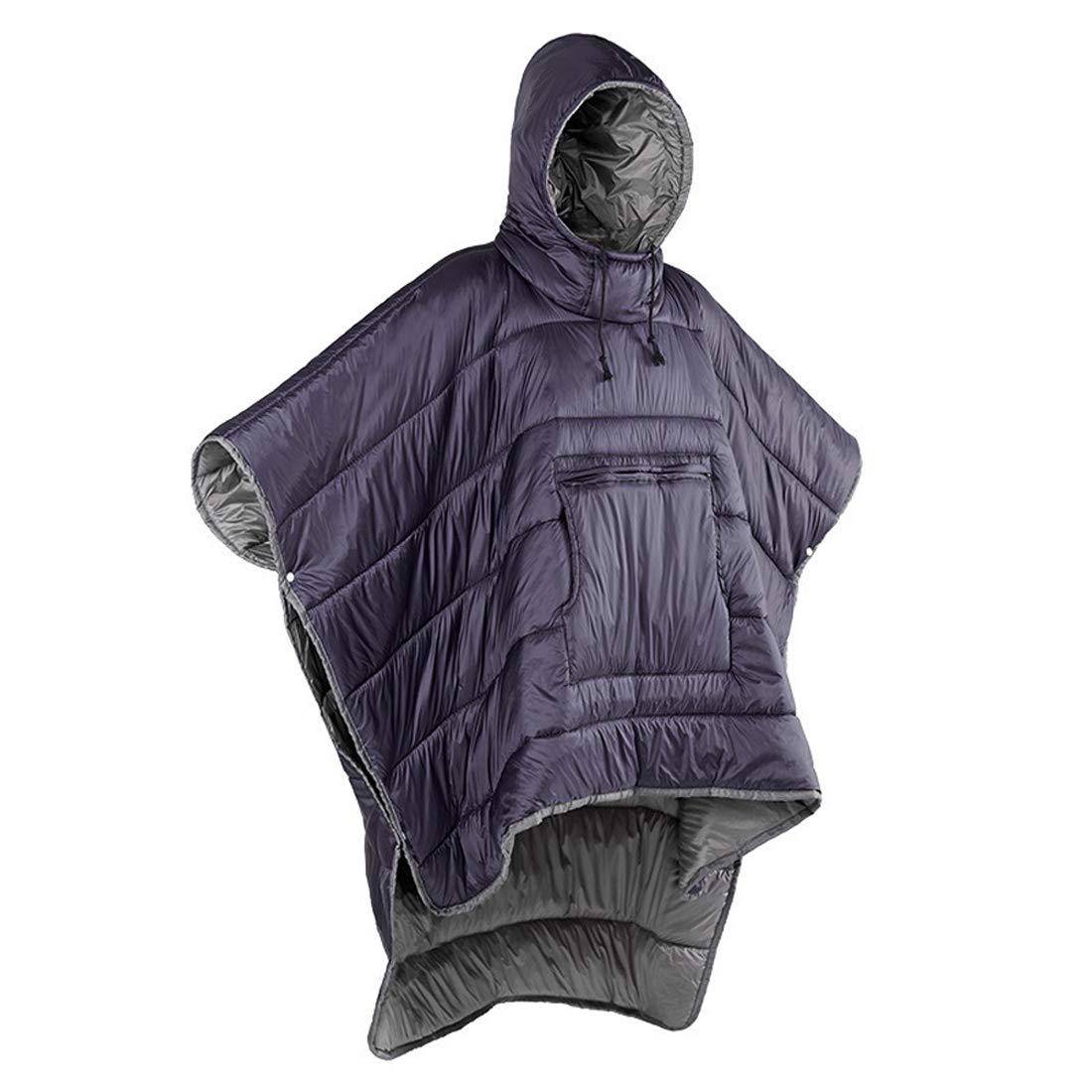 Gaorui Winter Poncho Coat Outdoor Camping Warmth Small Quilt Blanket Water-resisitant Sleeping Bag Cloak Cape with Hat for Adult Men Women (Purple) โ image 1