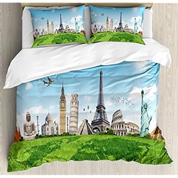 Amazon.com: Sleepwish World Map Bedding Vivid Printed Map