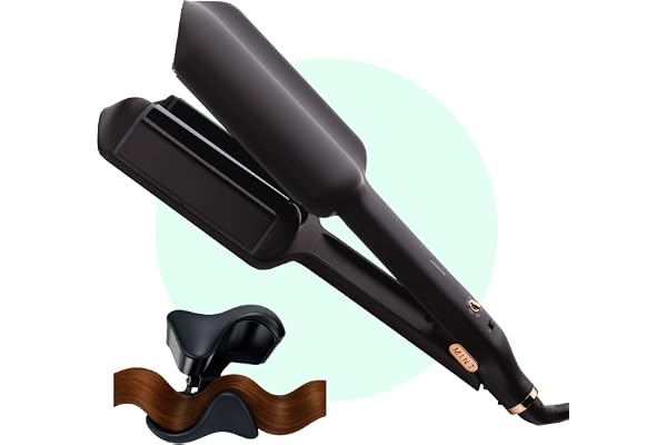 MINT Double Barrel Mermaid Hair Waver for Long Hair | Ionic Deep Waver Hair Tool Creates Volume & Large Beach Waves | Wave Cr