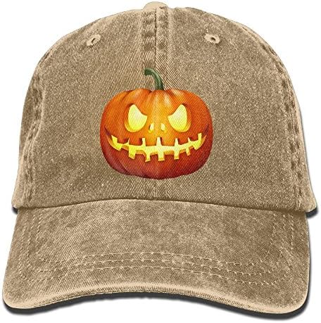 MNNS Vintage Cap Hat Pumpkin Six-Panel 3D Print Adjustable Baseball Hat For Unisex Natural