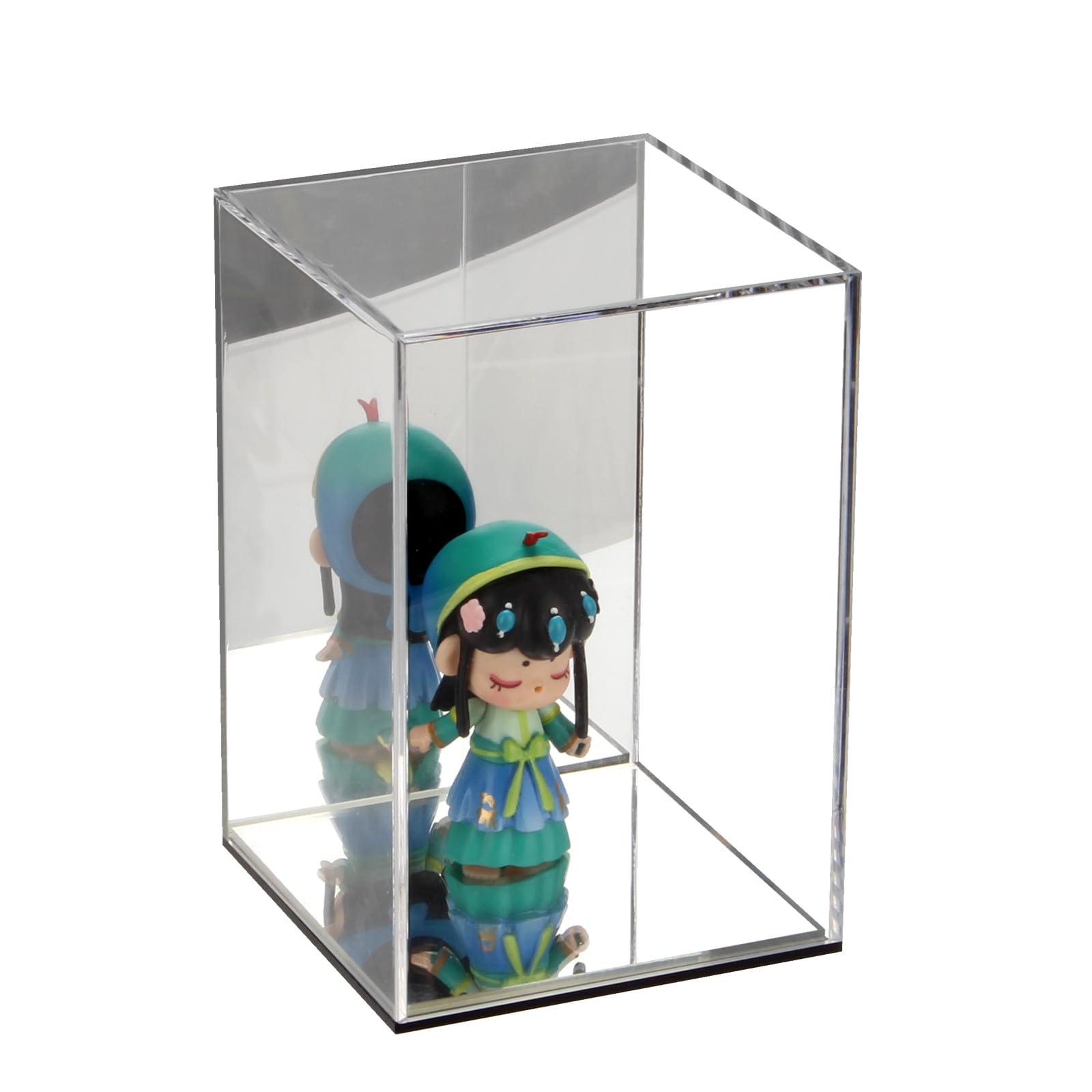 Photo 1 of Kcgani Clear Acrylic Display Case with Mirrored Back and Base, Assemble Countertop Storage Box Stand Organizer