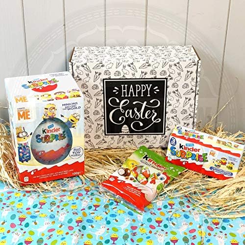 Kinder Surprise Giant Egg Happy Easter Gift Box - Minions 2019 Kinder Easter Egg, Minions Kinder Eggs and Mini Eggs - by Moreton Gifts