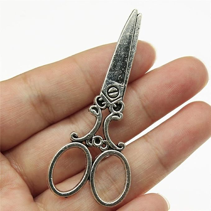 DIY036026 Handmade Charms 6Pcs/Lot Charms Scissors Antique