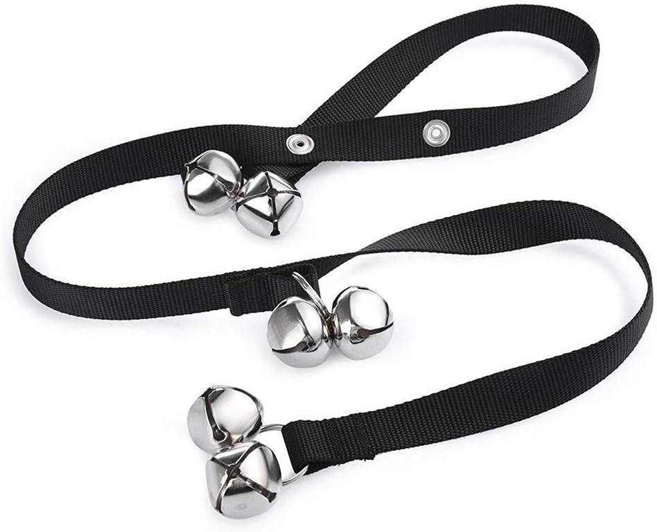 MINGZE Dog Doorbell Dog Bells Toilet Training Puppy, Internal Training Doorbell (Black), 1 PCS Black, 85 cm