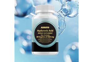 AUNVITO 2025 New Hyaluronic Acid 30 Caplets Supplements, 850mg Hyaluronic Acid - Advanced Joint Support with Hydrolyzed Collagen, Turmeric, Glu-cosamine, MSM, Vitamin C – 30 Caplets(1 Pack)