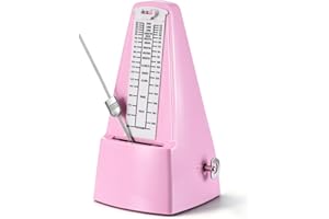RIVVTA Mechanical Metronome, Metronome for Piano, Guitar, Bass, Violin,& Other Instruments, Loud Sound and High Precision Track Beat for Beginners,Pink