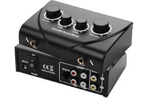 CERRXIAN Karaoke Sound Mixer, Dual MIC Input with Echo Control Compatible with TV, Computer, Smartphone & Tablet for Home Karaoke Parties
