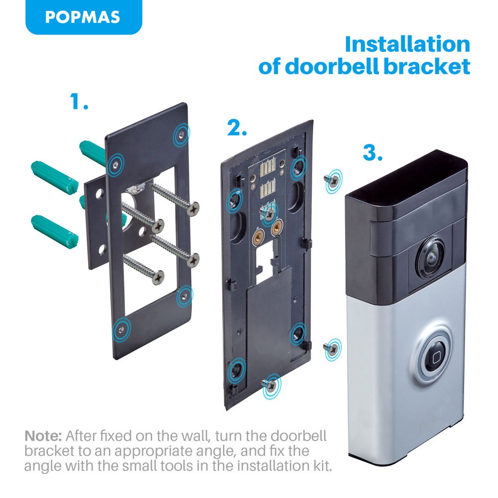 Adjustable (45 to +45 Degree) Angle Mount for Ring WiFi Enabled Video