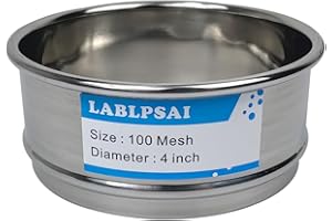 LABLPSAI 100 Mesh Lab Sieves 4" Diameter 304 Stainless Steel Wire Cloth Test Sieve for Industrial Laboratory Home
