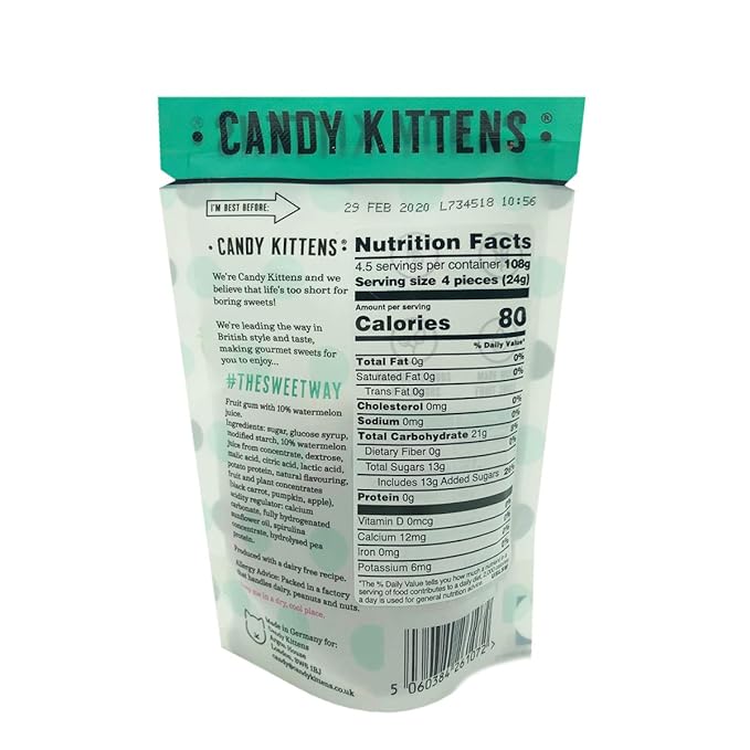 Amazon Com Candy Kittens Gourmet Sweets Gluten Free Gummy Candy Pack 3 8oz 2 Pack Sour Watermelon Grocery Gourmet Food