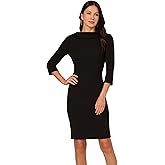 Adrianna Papell Womens Rolled Neck Crepe Midi Dress