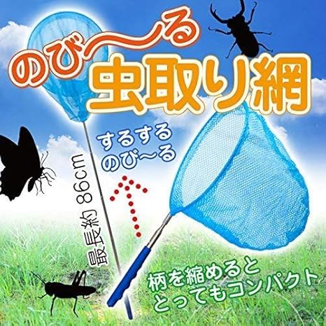 Amazon Co Jp 虫取り網 柄がスルスル伸びる 伸縮式 長さ約39 86cm 軽量 コンパクト 魚取り 虫取りあみ 虫取りアミ 虫とり むしとり 昆虫採集 子供 夏休み ア ブルー 1点セット ペット用品