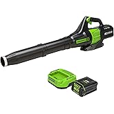 Greenworks 80V (150 MPH / 500 CFM / 75+ Compatible Tools) Cordless Axial Leaf Blower, 2.0Ah Battery and Charger Included