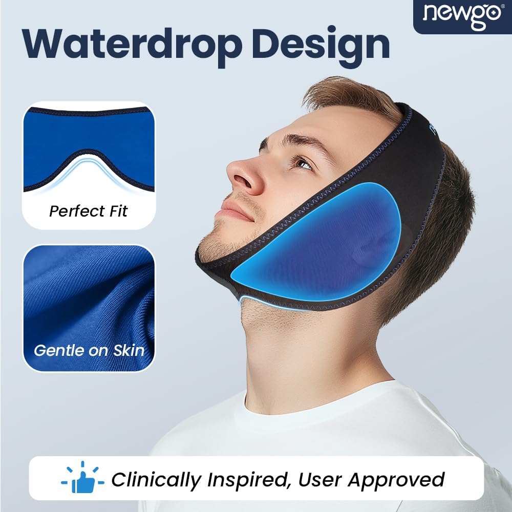 NEWGO Wisdom Teeth Ice Pack Head Wrap for Face Oral Surgery, Jaw Ice Pack for Face with 4 Hot Cold Gel Pack for TMJ, Tooth Extraction, Tonsillectomy Recovery