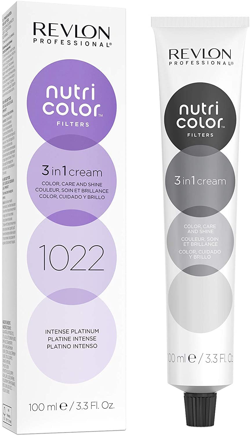 REVLON PROFESSIONAL Nutri Color Filters, Metallic Semi-Permanent Hair Color, 1022 Intense Platinum, 100 ml