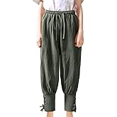 Prebene Boys Renaissance Pirate Ankle Pants, Kids Medieval Viking Costumes Halloween Cosplay Striped Trousers
