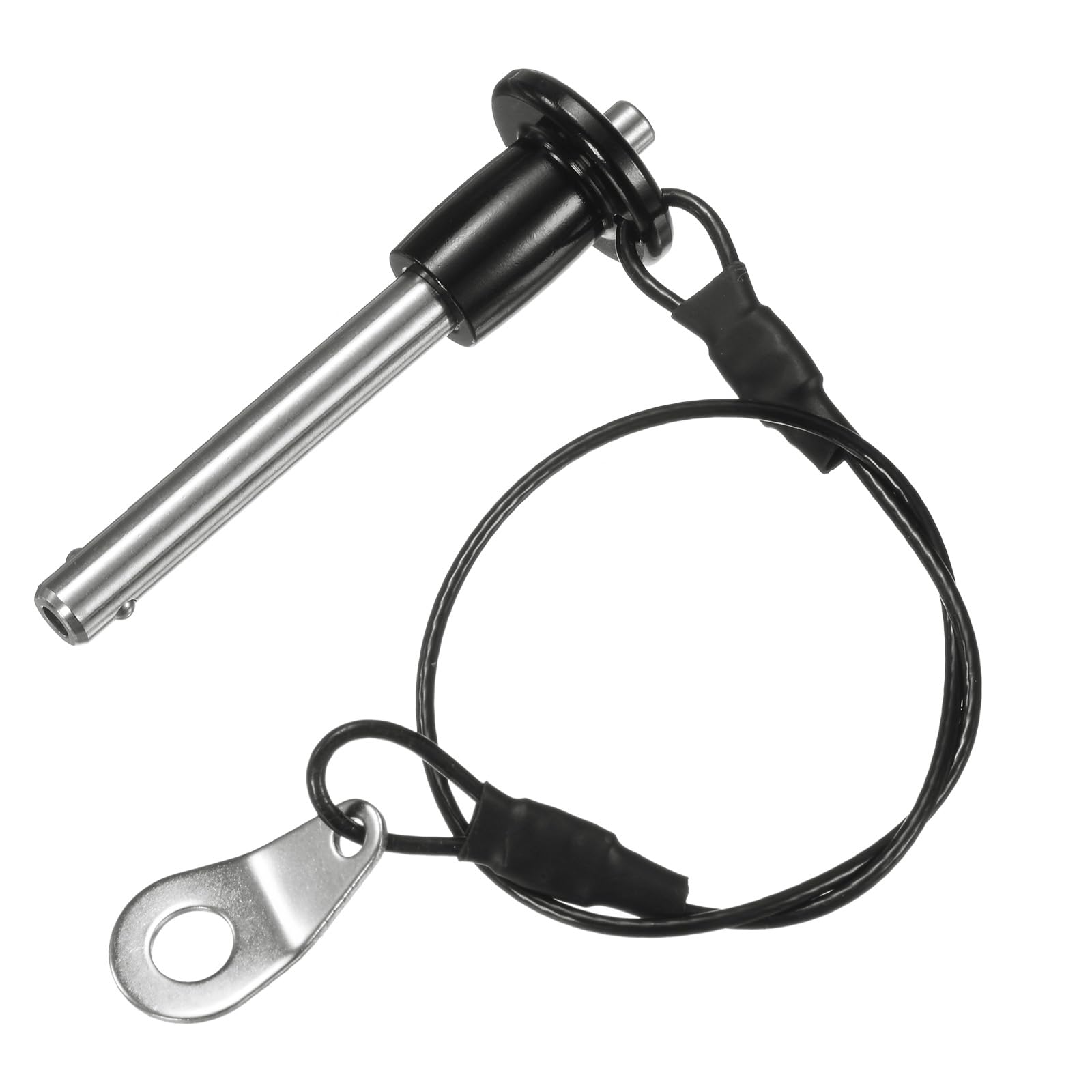 M METERXITY Push-Button Ball Locking Pin, 1/4" [6mm] Dia., 1-3/8 [35mm] Usage Length Quick Release Lock Pins W Lanyard Cable for Speaker/Aviation/Gym/Machine [304 Stainless Steel]