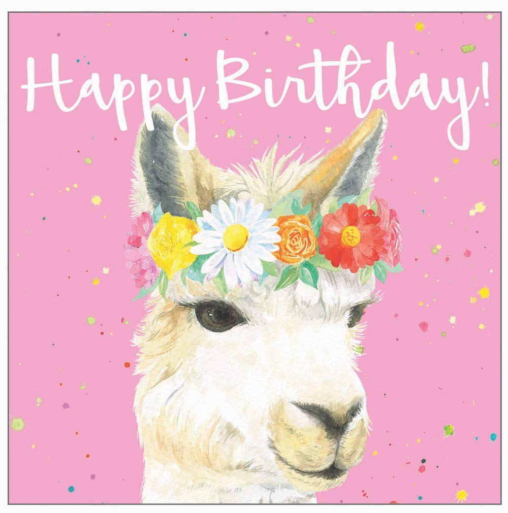 Llama Birthday card - Quality Textured Blank Greeting Card