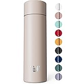 Ever Vessel Mini Stainless Steel Water Bottle 14oz - Non-insulated | Designed for Bags | Slim, Ultra Lightweight & Stylish – Desert Beige