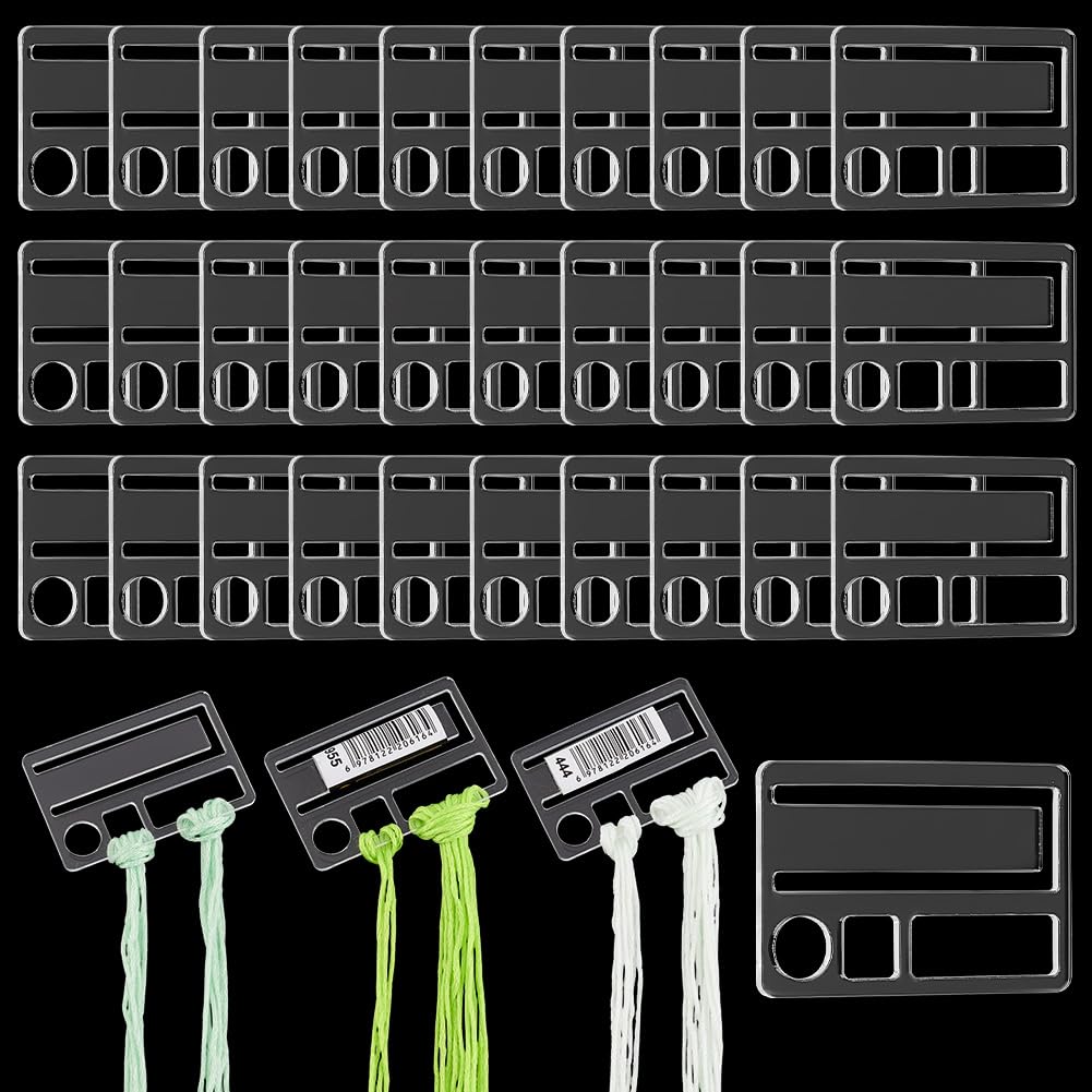 PH PandaHall Embroidery Floss Bobbins 50pcs Floss Organizer Embroidery Thread Cards Clear Cross Stitch Thread Organizer Thread Holder Embroidery Cards for Sewing Storage Organizer 3.2x4.9cm