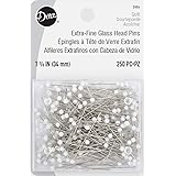 Dritz Extra-Fine Glass Head Pins, 1-3/8-Inch (250-Count)
