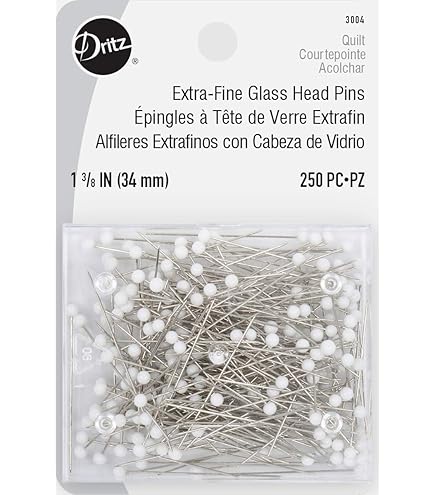 Épingles à Tête De Verre Prym - 0,80 X 48 Mm, Boîte De 30 G, Acier, Noir Et Blanc