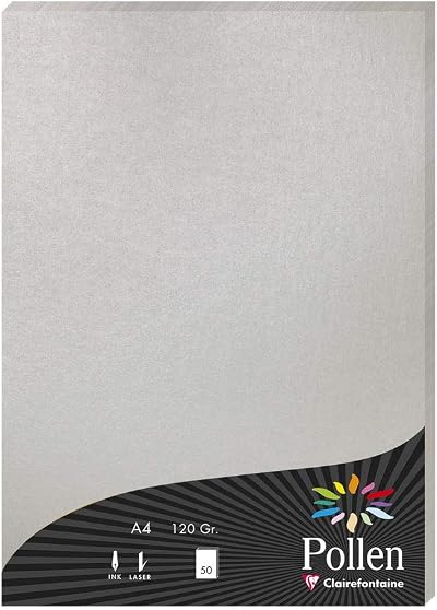 Clairefontaine 4199C Pollen Silver Iridescent A4 50 Sheets 120gsm