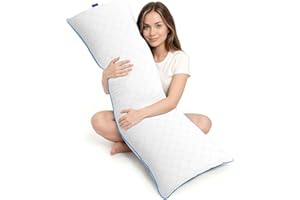 YZ HOME Long Body Pillow for Adults - Firm Body Pillow Insert with Shredded White Memory Foam, Adjustable Height, Soft Support for Side Sleeping, Pregnant Women, Washable (White, 20x54 Inch)
