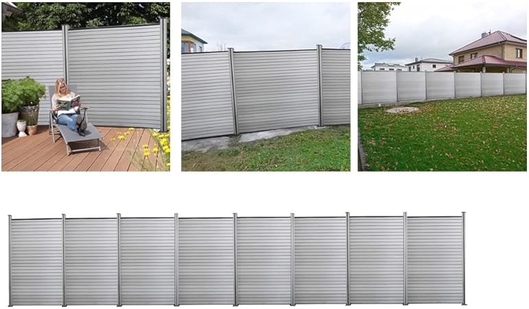 Amazon De Wis Hengda Wpc Sichtschutz Zaun Blickdicht Windschutz Gartensichtschutz Quadratisch Holzzaun Grau Sonnenschutz Dichtzaun Fur Balkon Terrasse