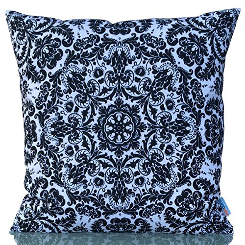 Sunburst Outdoor Living 24" x 24" (No Piping) BLACK AND WHITE
Decorative Throw Pillow Cushion Cover for Couch, Bed, Sofa or Patio -
Only Case, No Insert