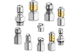 LAWANA Jetter Heads Kit,Jetter Nozzle Kit Rotating Button Drain Cleaning Nozzle Tips for Pressure Washer Sewer Jetter Kit(Pack of 10),Pressure 5000 PSI,Quickly Connector