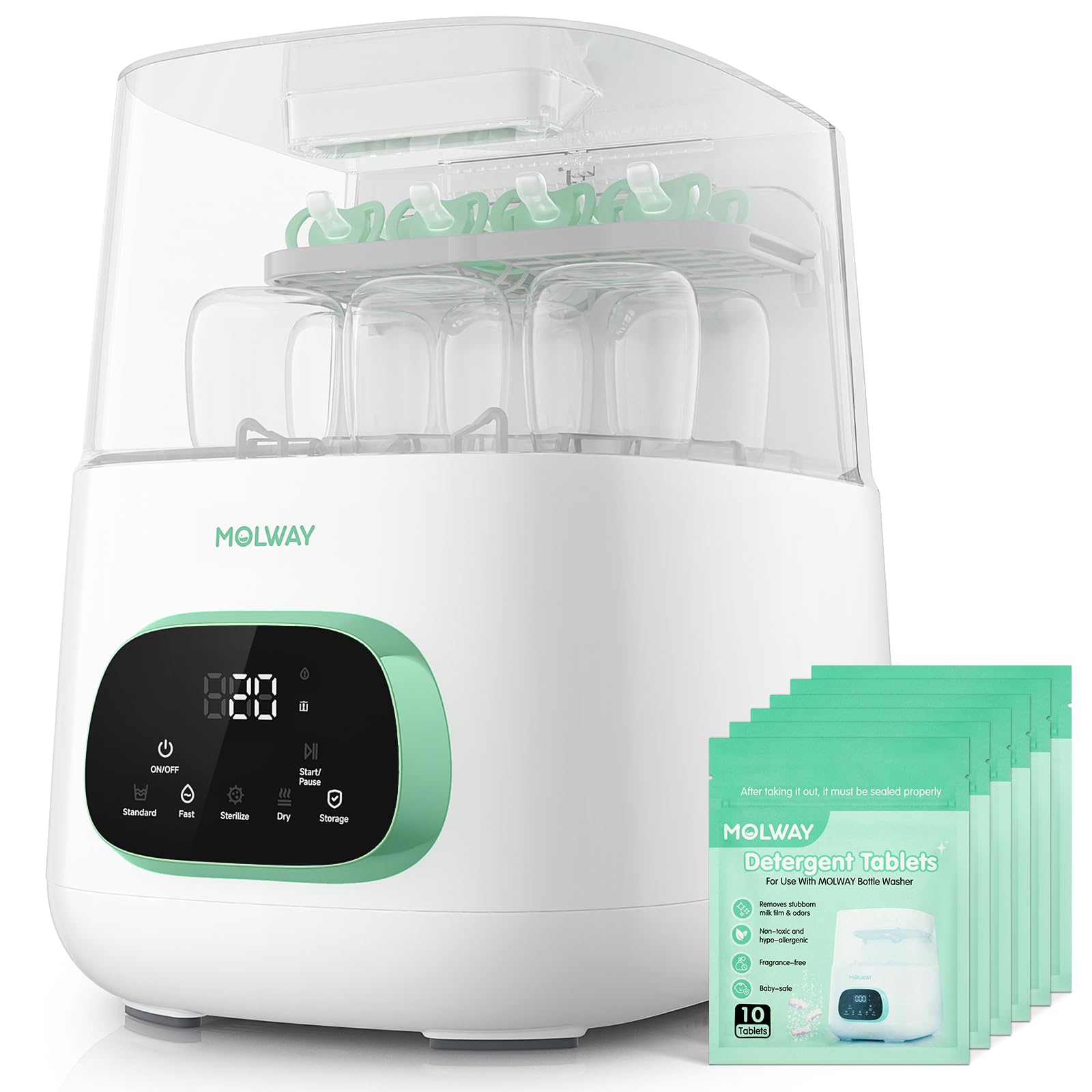 Photo 1 of MOLWAY?Upgraded Baby Bottle Washer, Sterilizer and Dryer, All-in-One Pro Cleaning Machine for Bottles, Pump Parts & Baby Essentials, Effortless Care, Replaces Hand Washing