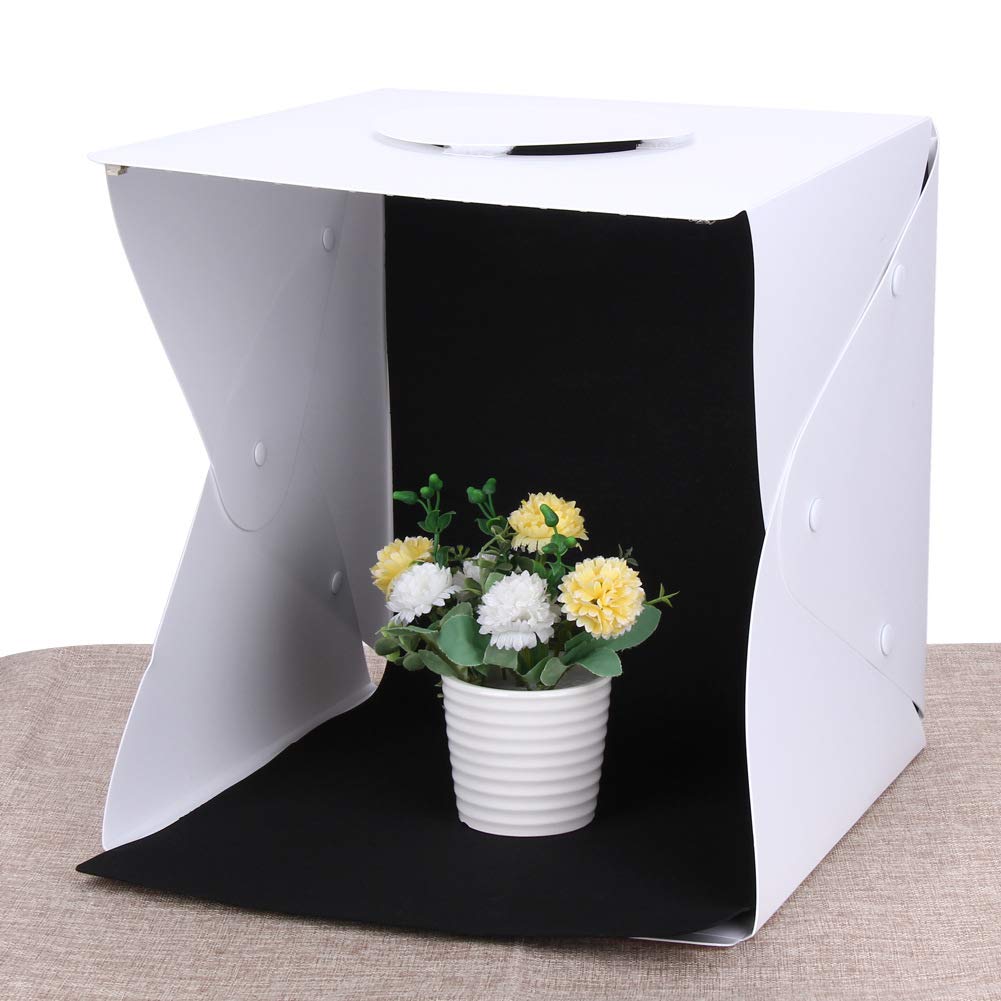 Photo Light Box Photo Studio 30cm Portable Foldable Photo Tent Small Photography Studio Softbox with 4 Colors Backdrops and 2x30 cm LED Lights