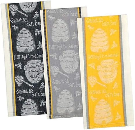 Yellow and gray dish towels Clearance