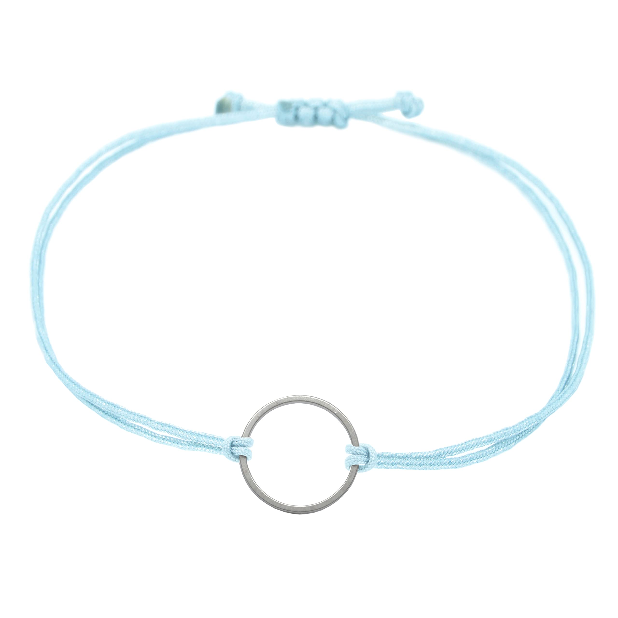 Selfmade Jewelry Women's Circle Silver Adjustable Macrame Bracelet Size Adjustable Includes Gift Packaging, verstellbar bis ca. 21 cm, Metal Metal macrame ribbon