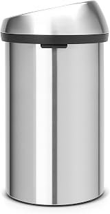 Brabantia 60 Litre Large Kitchen Touch Bin Matt Steel Removable Lid view 2