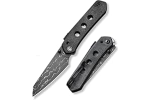 CIVIVI Vision FG Pocket Knife for EDC, Superlock Folding Knife with 3.54" Reverse Tanto Damascus Blade Canvas Micarta Handle, Ideal Gift for Men Women C22036-DS2