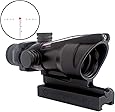 CRUSHUNT 4x32 ACOG Hunting RifleScopes Red Chevron Glass Etched Reticle Real Fiber Optics Tactical Optical Sights Scope