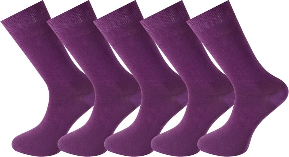 Mysocks 5 Pairs Purple Socks made from the finest combed cotton Amazon