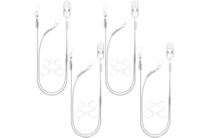 YorkSound Set of 4 Hearing Aid Clips, Adjustable Hearing Aid Lanyard Anti-Lost BTE Clip String with 12 Pairs Silicone Loops, Hearing Protection Accessories for Adults & Kids, Binaural, Grey