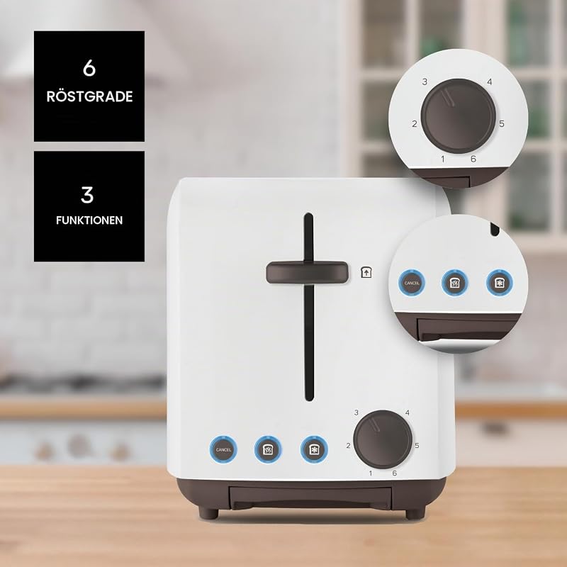 Toaster | Mytoast Duplo | breite Toastschlitze | 1450W | Stopp-, Wiederaufwärm- und Auftaufunktion | 7 Toaststufen | Automatisches Zentrieren | Krümelschublade
