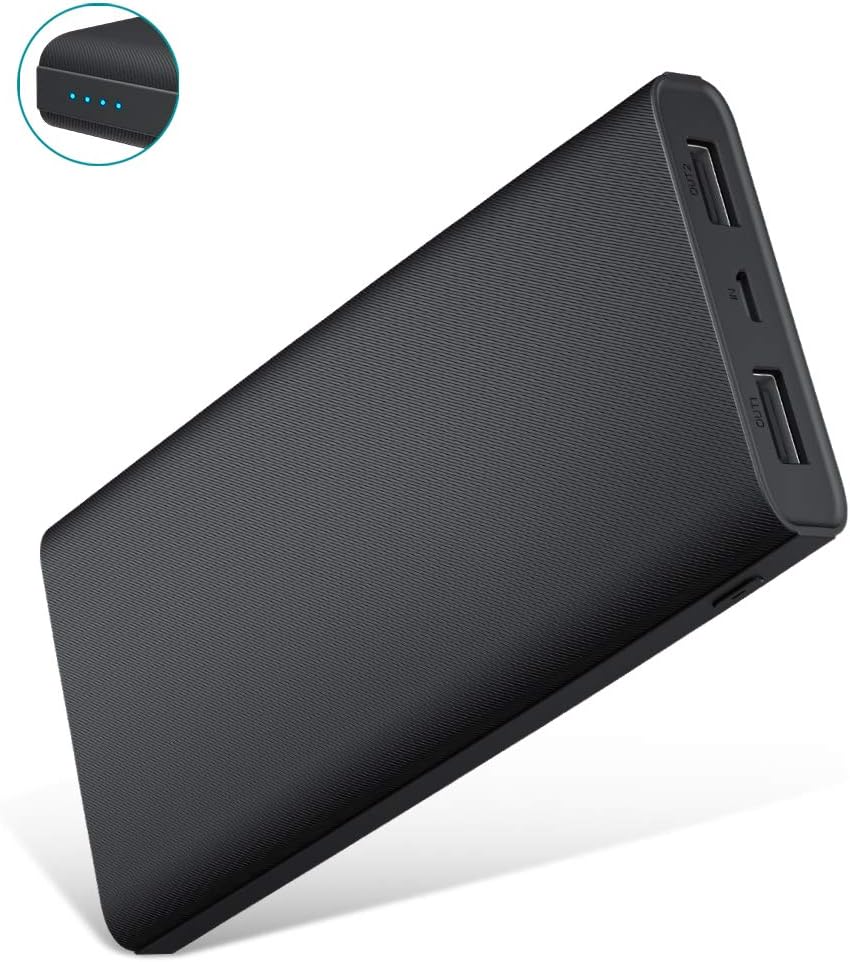 Power Bank, 15000mah Portable Phone Charger with Dual USB Port, Compact External Battery Pack of LED Display Light, 2A High Speed Input, Portable Charger Compatible for iPhone Samsung Tablets and More