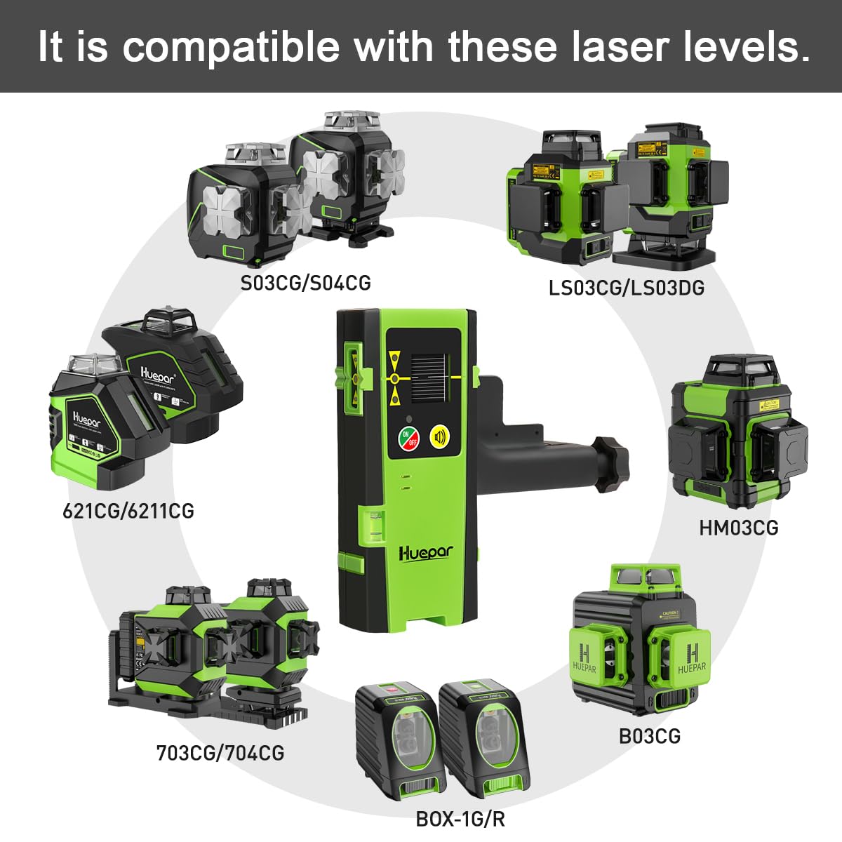 Detector De Nível A Laser Lr-6rg Huepar Verde-escuro | Parcelamento sem