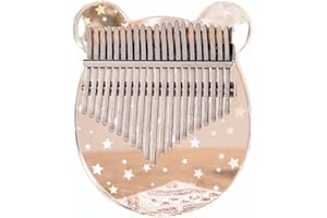 Emiif 17 Key Kalimba for Beginners, Round Acrylic Finger with Tuning Hammer, Compatible with 21-Key Accessories