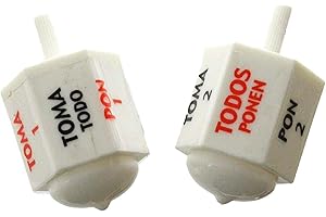 TINFLYPHY (2 Pack) Plastic Toma Todo Pirinola Traditional Mexican Game. White. Lightweight ,#G14E6GE4R-GE 4-TEW6W225571